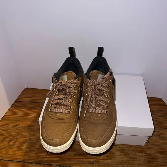 Nike Air Force 1 Low Carhartt WIP Ale Brown 9.5M 2018 Rare - Picture 2 of 5